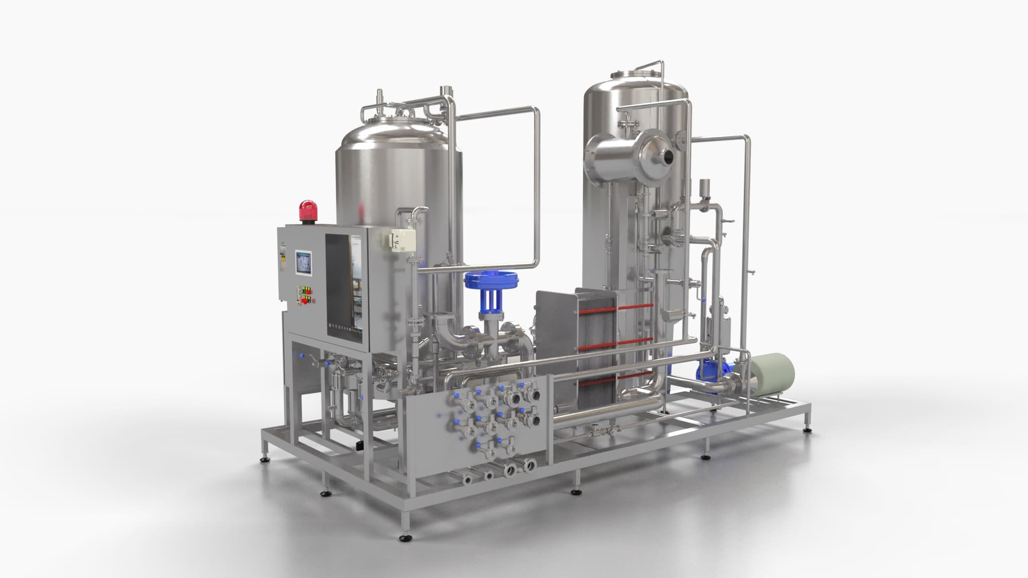 RAPIDcarbomix carbonation mixer, 3D render with control panel