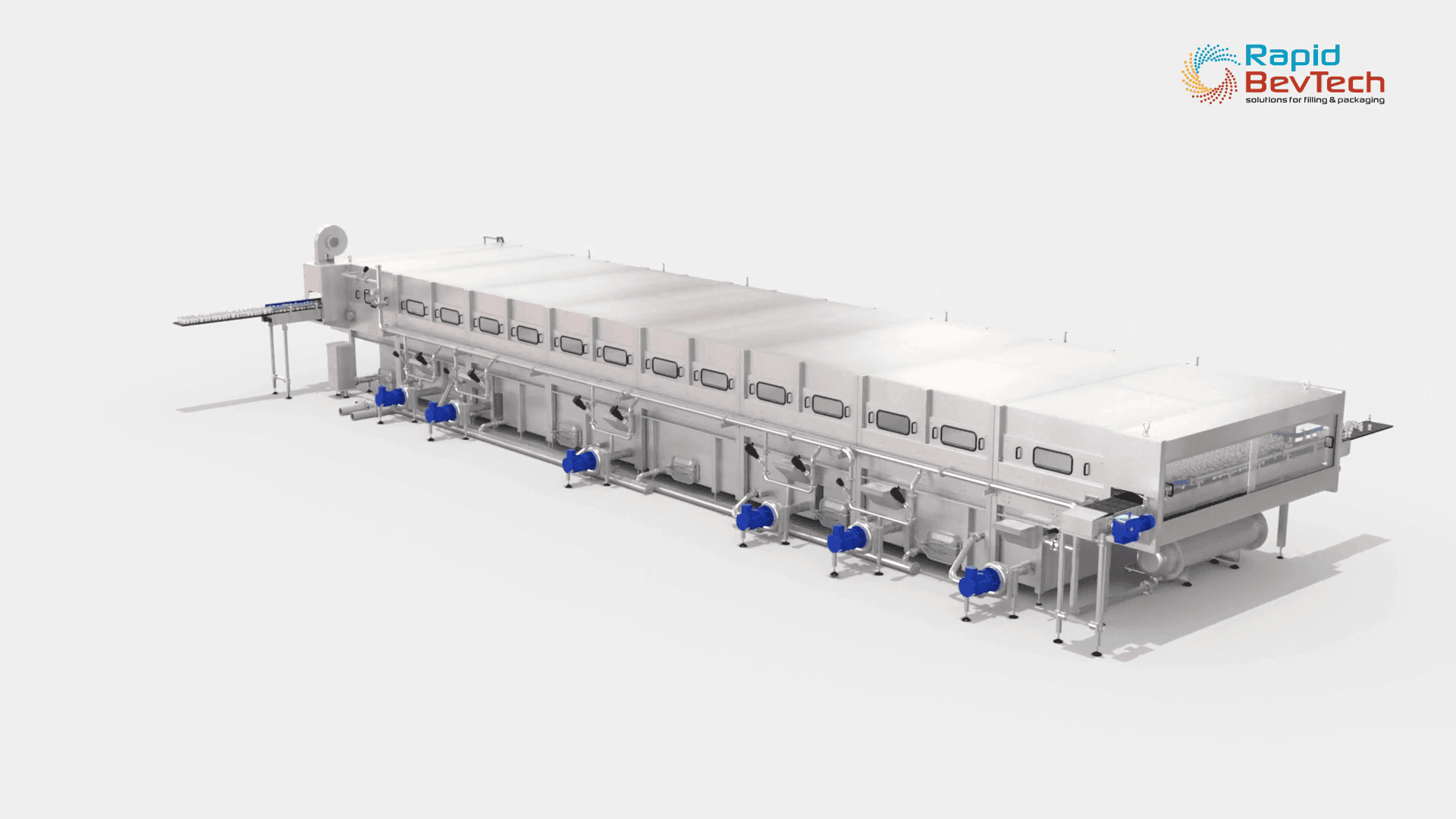 RAPIDpas tunnel pasteuriser, 3D render front view