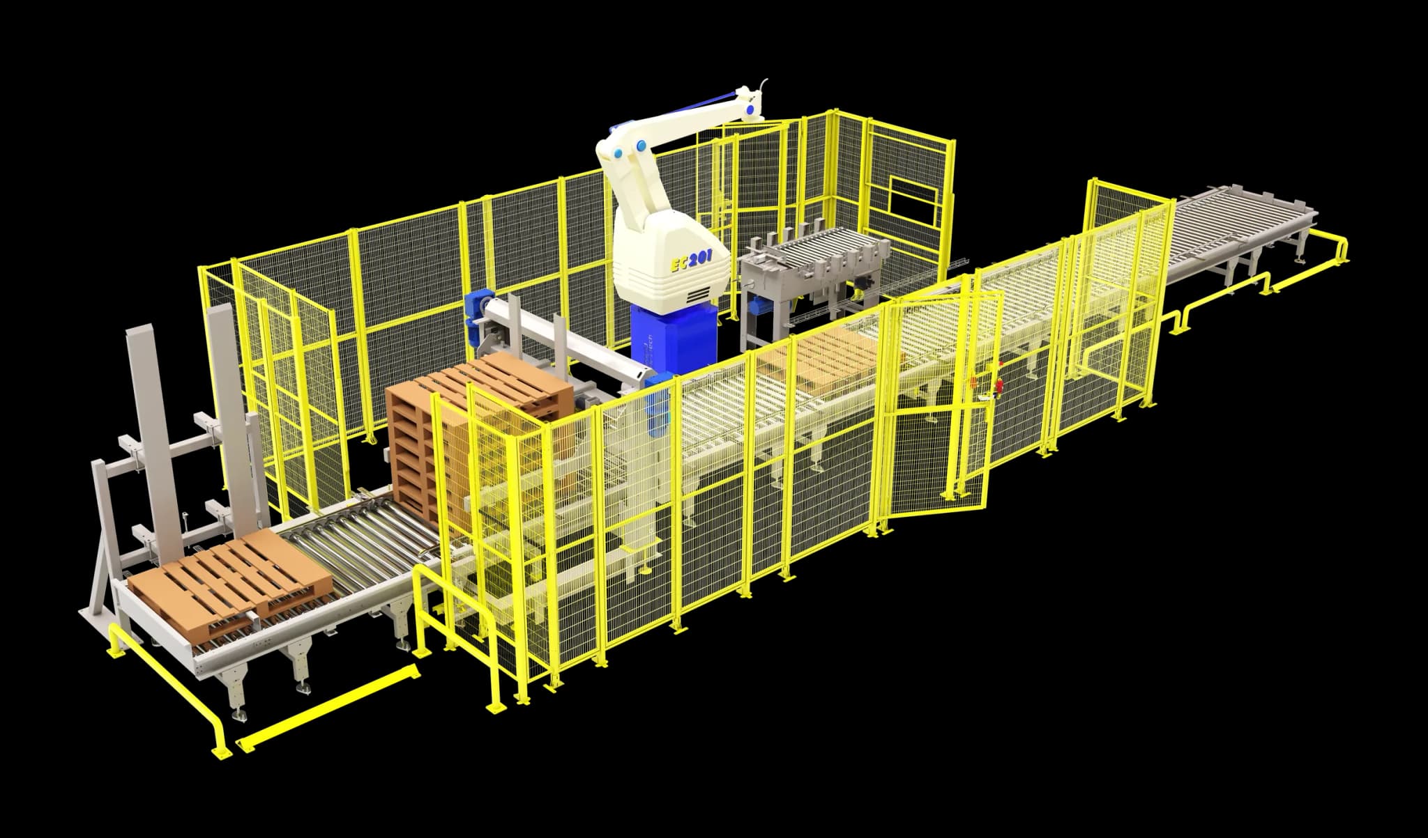 RAPIDpal-robo robotic palletiser, 3D render