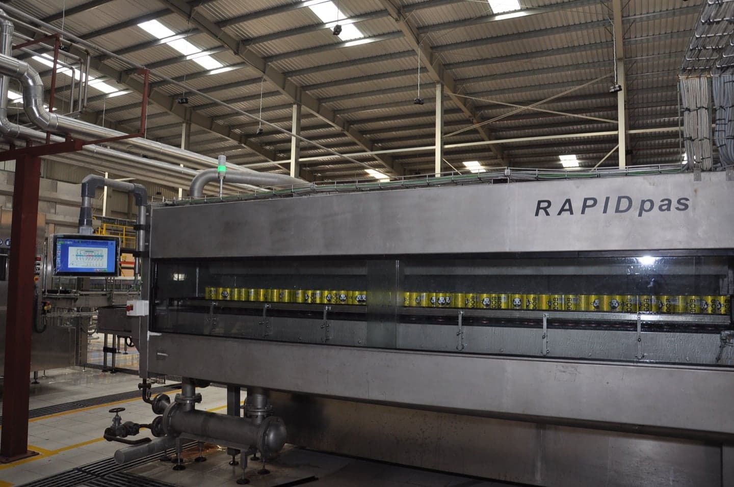 RAPIDpas tunnel pasteuriser front view