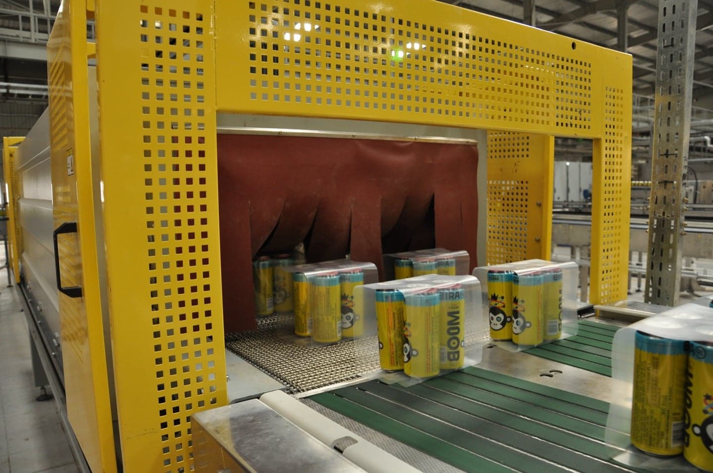 RAPIDshrink, packs entering the shrink tunnel