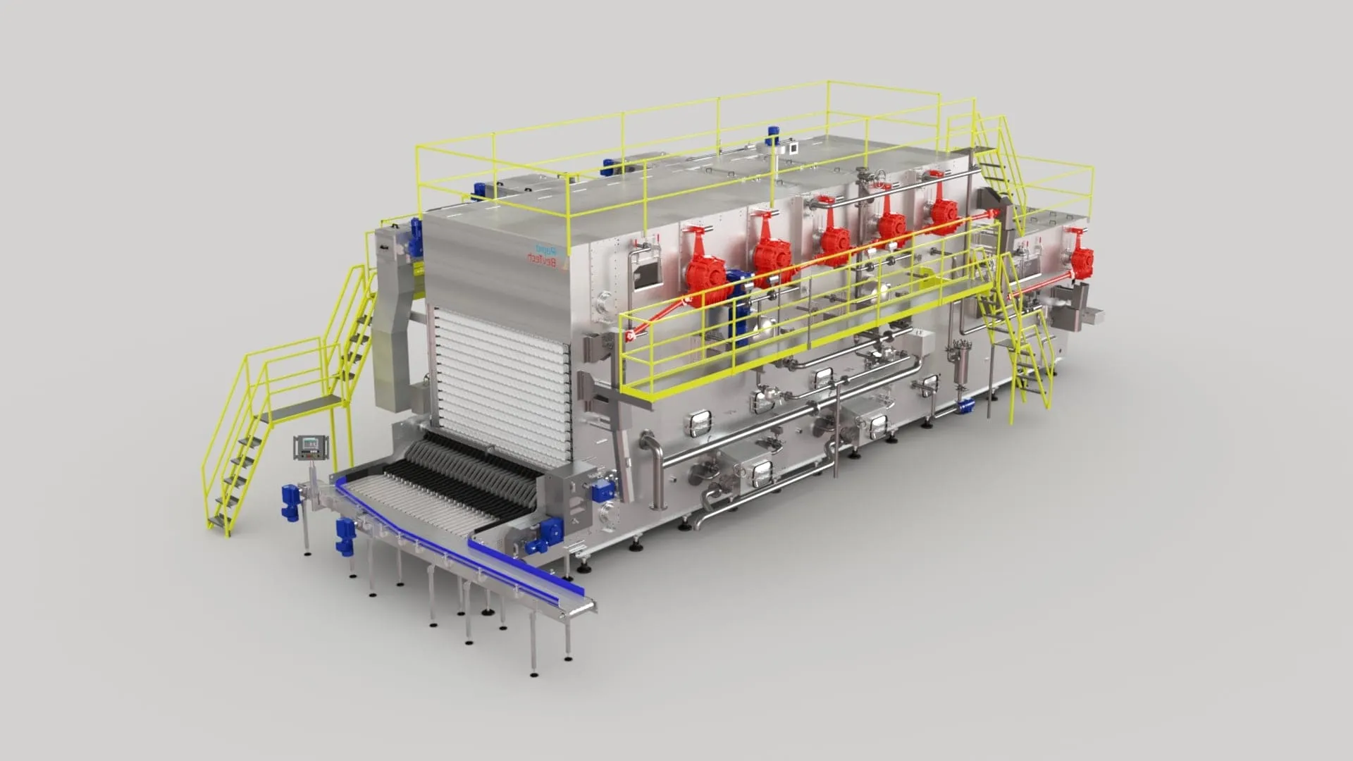 RAPIDwash Flaschenreinigungsmaschine, 3D-Rendering Frontansicht