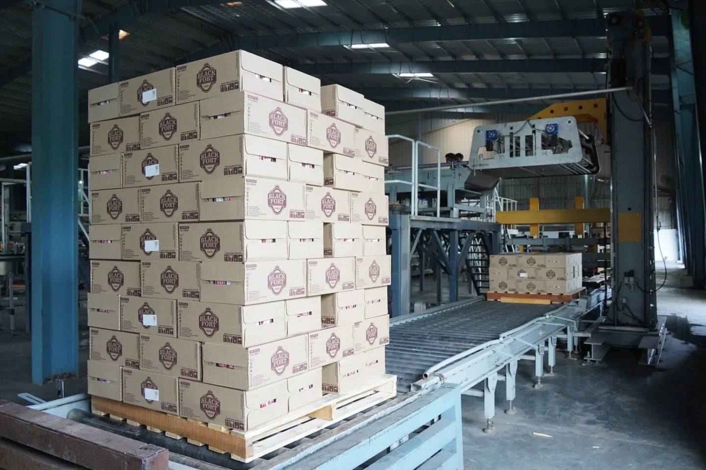 Paletizadora RAPIDpal apilando un pallet terminado